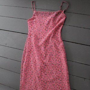 Pink chiffon midi cowl neck DOLLSKILL small